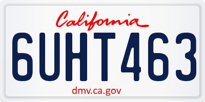 CA license plate 6UHT463