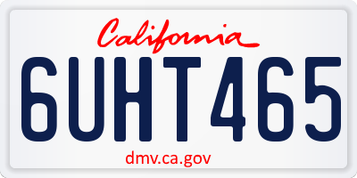 CA license plate 6UHT465