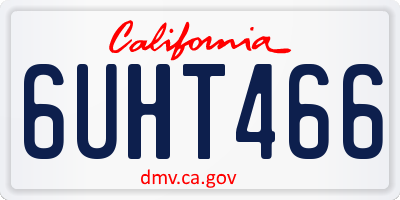 CA license plate 6UHT466