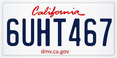 CA license plate 6UHT467