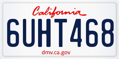 CA license plate 6UHT468