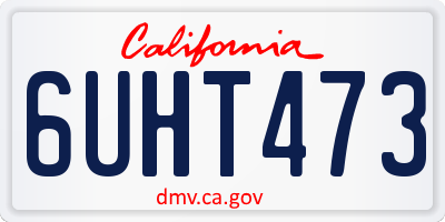 CA license plate 6UHT473