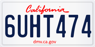 CA license plate 6UHT474