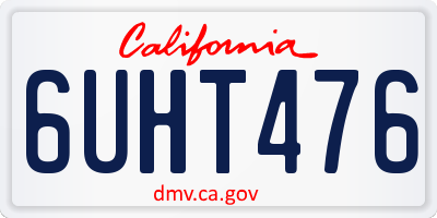 CA license plate 6UHT476