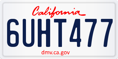 CA license plate 6UHT477
