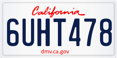 CA license plate 6UHT478