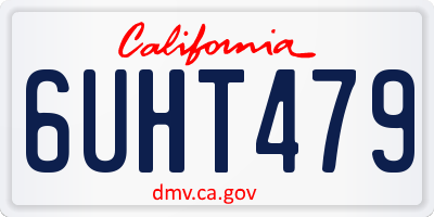 CA license plate 6UHT479