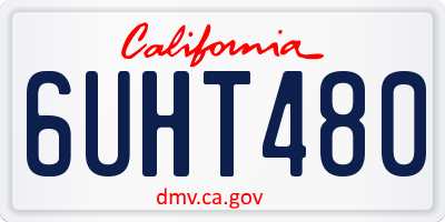CA license plate 6UHT480