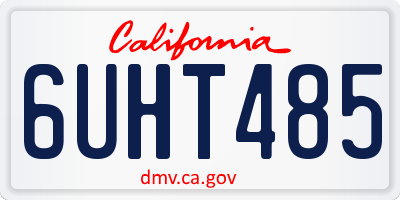 CA license plate 6UHT485