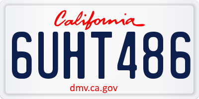 CA license plate 6UHT486