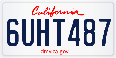 CA license plate 6UHT487