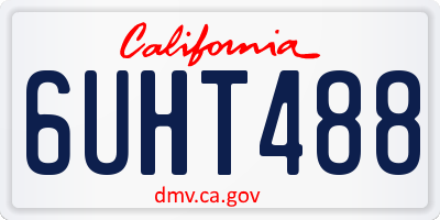 CA license plate 6UHT488