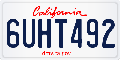 CA license plate 6UHT492