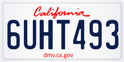 CA license plate 6UHT493