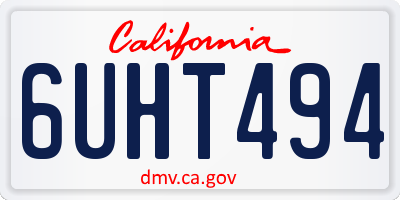 CA license plate 6UHT494