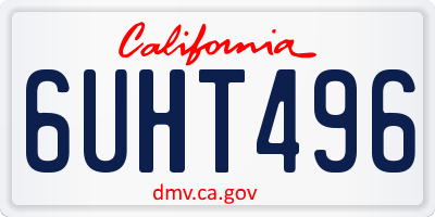 CA license plate 6UHT496