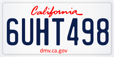 CA license plate 6UHT498