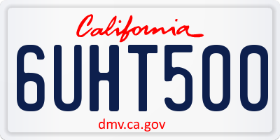 CA license plate 6UHT500
