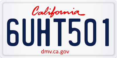 CA license plate 6UHT501