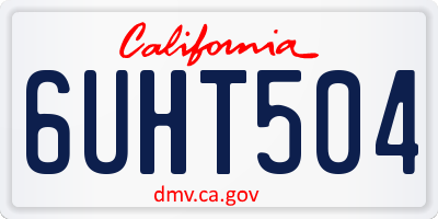 CA license plate 6UHT504