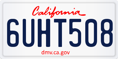 CA license plate 6UHT508