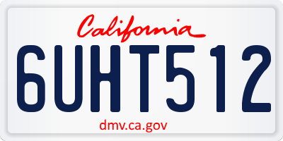 CA license plate 6UHT512