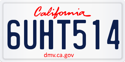 CA license plate 6UHT514