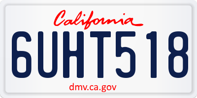 CA license plate 6UHT518