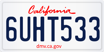 CA license plate 6UHT533