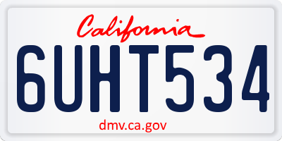 CA license plate 6UHT534
