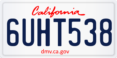 CA license plate 6UHT538