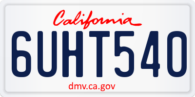 CA license plate 6UHT540