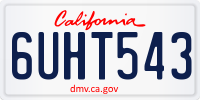 CA license plate 6UHT543