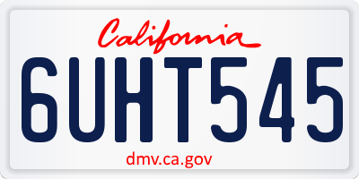 CA license plate 6UHT545