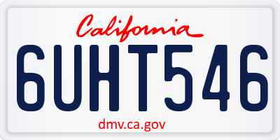 CA license plate 6UHT546