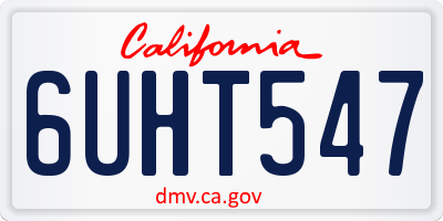 CA license plate 6UHT547
