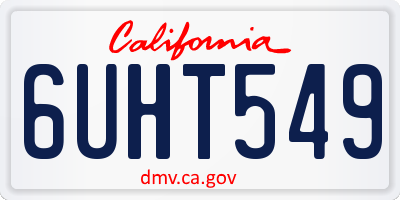 CA license plate 6UHT549