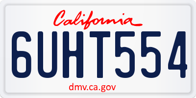CA license plate 6UHT554