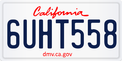 CA license plate 6UHT558
