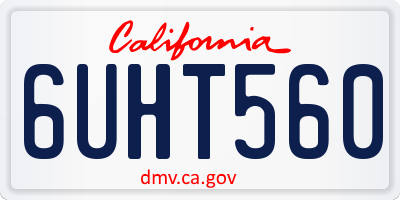 CA license plate 6UHT560