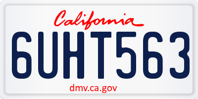 CA license plate 6UHT563