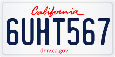 CA license plate 6UHT567
