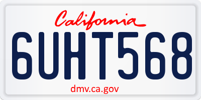 CA license plate 6UHT568