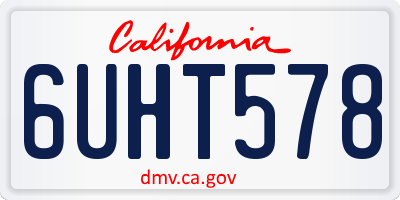 CA license plate 6UHT578