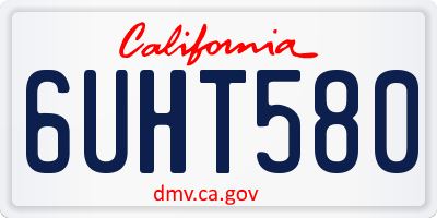 CA license plate 6UHT580