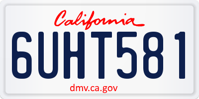 CA license plate 6UHT581