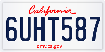 CA license plate 6UHT587