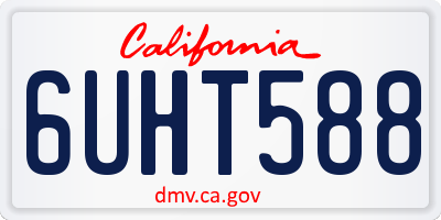 CA license plate 6UHT588
