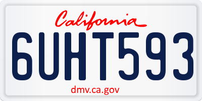 CA license plate 6UHT593