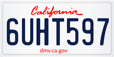 CA license plate 6UHT597